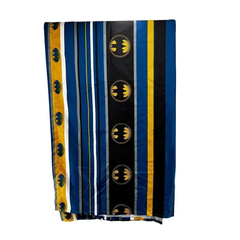Batman Striped Full Size Sheet Set by Franco Manufacturing – Blue Yellow Black